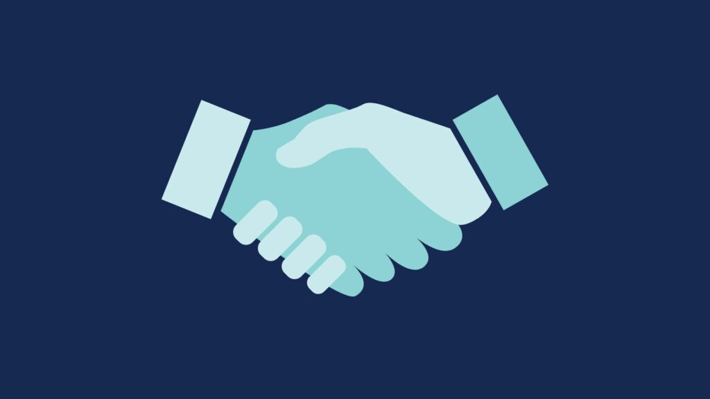 Kaksi sinistä kättä kättelee