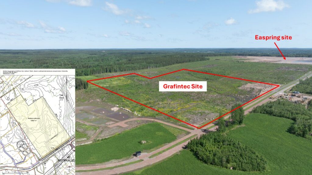 Keltakallion teollisuustontti johon on merkitty artikkelissa puhutun tontin rajat